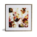 Par de Quadros Geométricos Super Luxo Circles “A & B” para Sala Quarto Hotéis Escritório, 50x50cm C/ Vidro 2mm e Moldura Especial na Cor Dourado Envelhecido